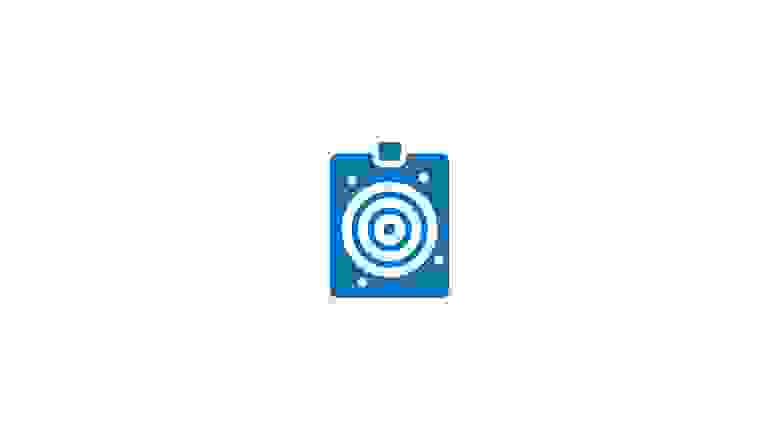 Blue Icon of a Used Paper Target