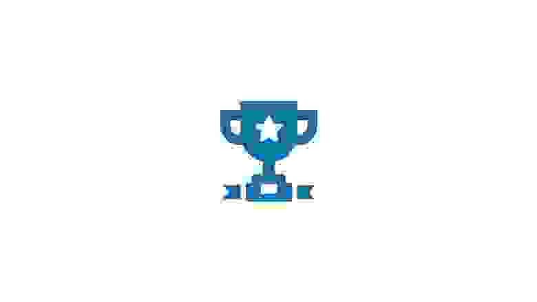 Blue Icon of a Trophy Cup