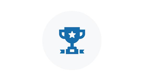 Blue Icon of a Trophy Cup